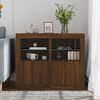 vidaXL Side Cabinets with LED Lights 2 pcs Brown Oak Engineered Wood