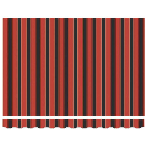 vidaXL Retractable Awning Manual Orange and Black 300 x 250 cm