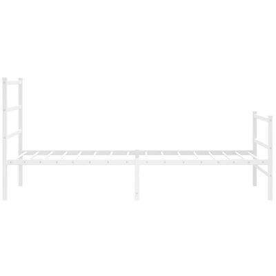 vidaXL Metal Bed Frame with Headboard and Footboard White 100x200 cm