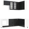 vidaXL Kitchen Unit PORTO 8 pcs Black Engineered Wood