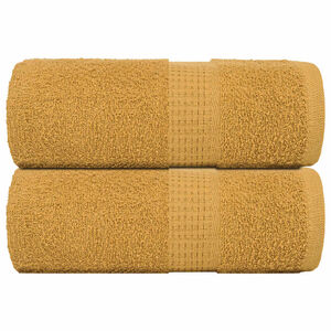 vidaXL Wash Towels "FROGN" 2 pcs Gold 30x30 cm 360 gsm