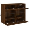 vidaXL TV Wall Cabinet with LED Lights Brown Oak 78.5x30x60.5 cm