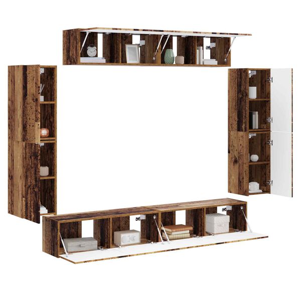 vidaXL TV Cabinet 8 pcs Old Wood