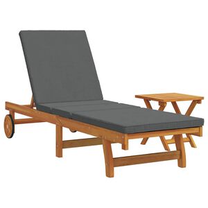 vidaXL Sun Lounger Reclining 1-person 2 pcs Brown Solid Acacia Wood