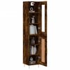 vidaXL Highboard Smoked Oak 34.5x34x180 cm Engineered Wood