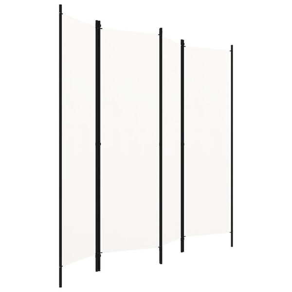 vidaXL 4-Panel Room Divider White 200x180 cm