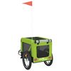 vidaXL Pet Bike Trailer Green and Black Oxford Fabric and Iron