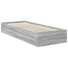 vidaXL Storage Bed with Drawer Grey Sonoma 75 x 190 cm Engineered Wood