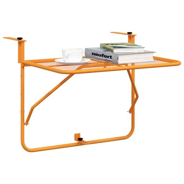 vidaXL Balcony Table Yellow 60x40 cm Steel