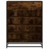 vidaXL Shoe Cabinet Smoked Oak 75x38x97.5 cm Engineered Wood and Metal
