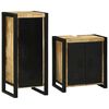 vidaXL Bathroom Furniture Set with Door 2 pcs Brown Solid Mango Wood