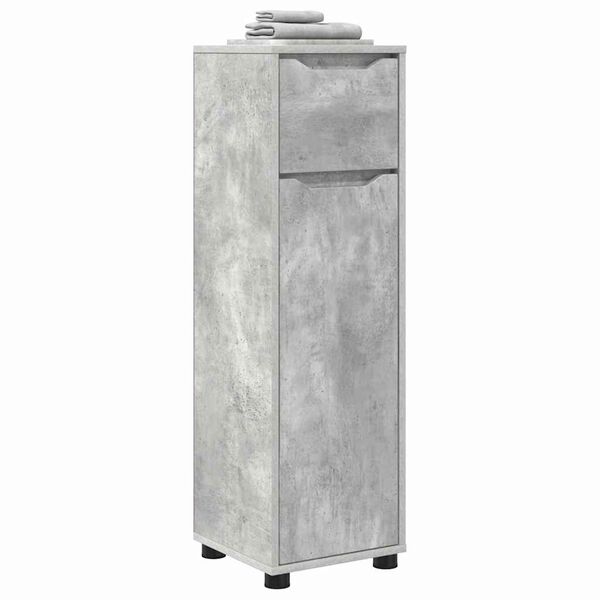 vidaXL Bathroom Cabinet with Drawer Concrete Grey 30.5 x 30 x 101 cm