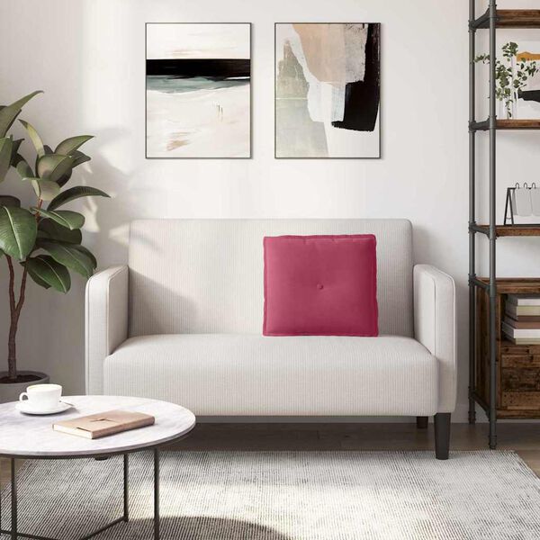 vidaXL Back Pillow Wine Red 50 x 45 cm Corduroy Fabric