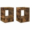 vidaXL End Table 2 pcs Smoked Oak 40 x 40 x 56 cm Engineered Wood