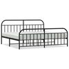 vidaXL Metal Bed Frame without Mattress with Footboard Black 200x200cm