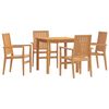 vidaXL 5 Piece Garden Dining Set Solid Wood Teak