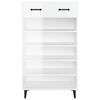 vidaXL Shoe Cabinet High Gloss White 60x35x105 cm Engineered Wood