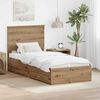 vidaXL Bed Frame with Drawer Artisan Oak 90 x 200 cm Engineered Wood