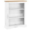 vidaXL 3-Tier Bookcase Mexican Pine Corona Range White 81x29x100 cm