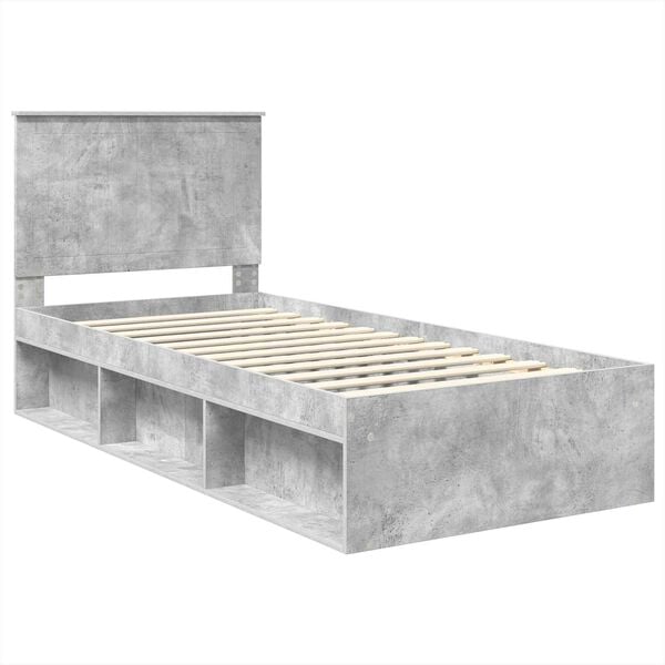 vidaXL Bed Frame Concerte Grey 90 x 190 cm Solid Pine Wood