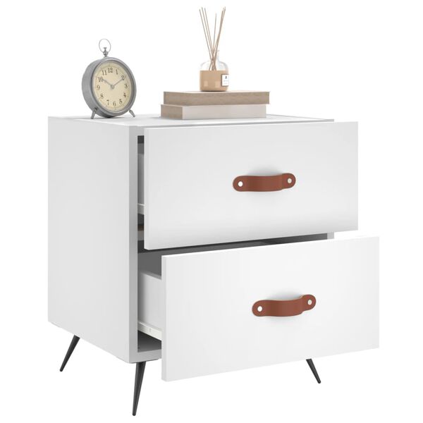 vidaXL Bedside Cabinets 2 pcs White 40x35x47.5 cm Engineered Wood