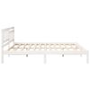 vidaXL Bed Frame with Headboard White 200 x 200 cm Solid Pine Wood