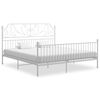 vidaXL Bed Frame without Mattress White Metal 200x200 cm