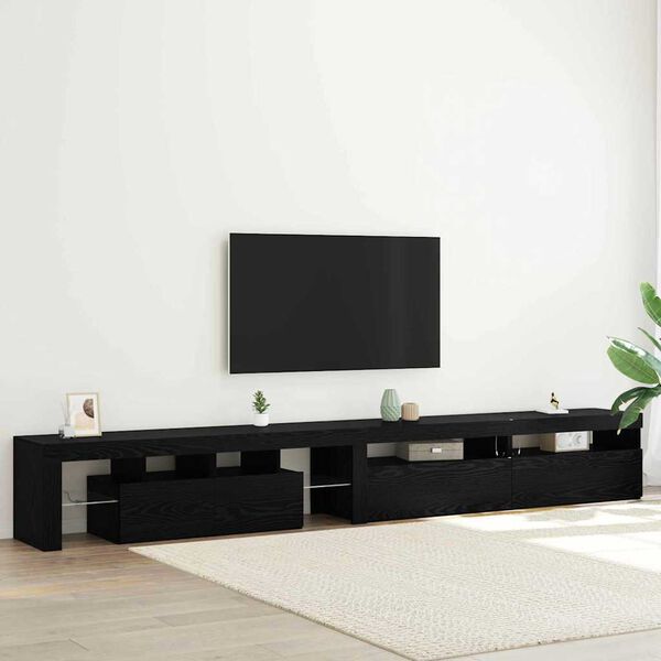 vidaXL TV Cabinet 3 pcs Black Oak 290 x 37 x 40 cm Engineered Wood
