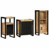 vidaXL Bathroom Furniture Set 3 pcs Brown and Black Solid Mango Wood