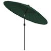 vidaXL Garden Parasol with Aluminium Pole 270 cm Green