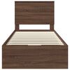 vidaXL Bed Frame with Drawer Brown Oak 90 x 200 cm Engineer Wood
