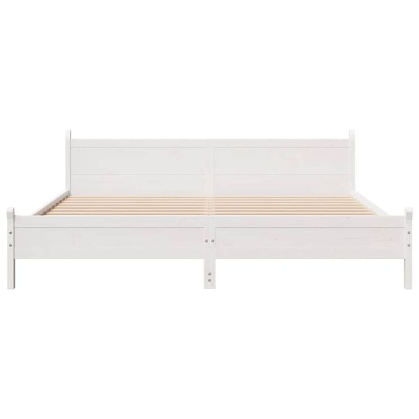 vidaXL Bed Frame without Mattress White 200x200 cm Solid Wood Pine