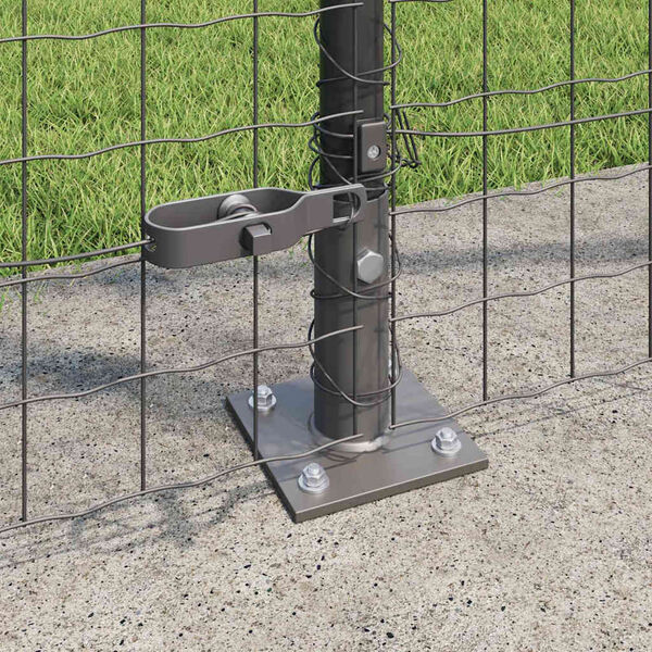 vidaXL Fence Post 13 pcs Grey Steel