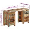 vidaXL Pedestal Desk Solid Wood Reclaimed 140x50x77 cm