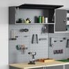 vidaXL Tool Cabinet Set with Shelf 3 pcs Black Powder-Coated Steel