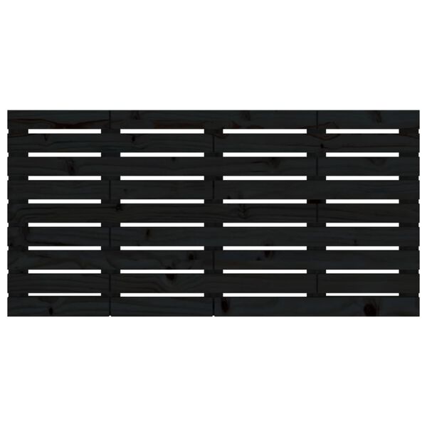 vidaXL Wall Headboard Black 126x3x63 cm Solid Wood Pine