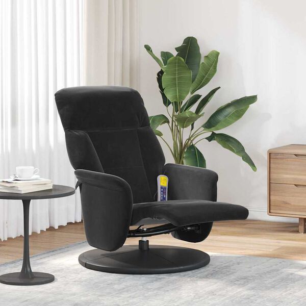 vidaXL Massage Recliner Chair Black 91 x 71 x 105 cm Velvet