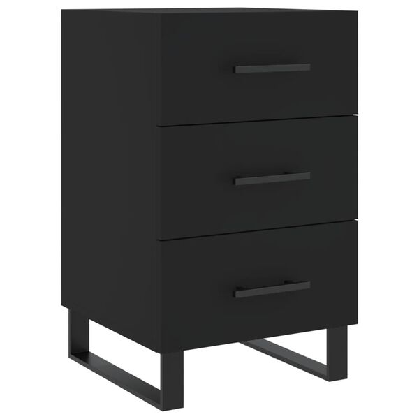 vidaXL Bedside Cabinet Black 40x40x66 cm Engineered Wood