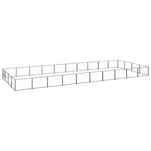 vidaXL Dog Kennel Black 40 m&sup2; Steel