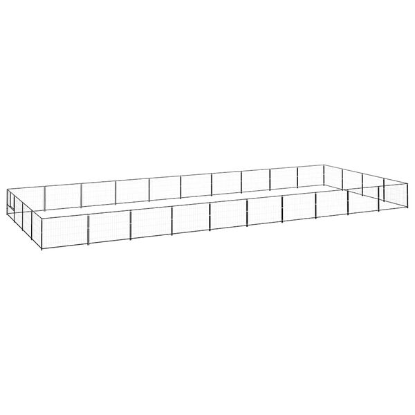 vidaXL Dog Kennel Black 40 m&sup2; Steel
