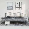 vidaXL Metal Bed Frame without Mattress with Headboard Black 193x203cm