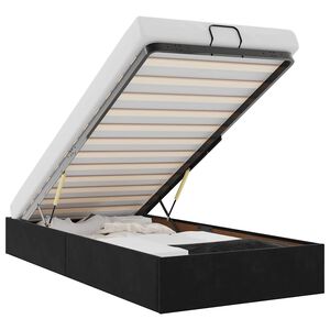 vidaXL Ottoman Bed Frame No Mattress Black Single Velvet