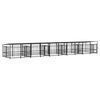 vidaXL Outdoor Dog Kennel with Roof Steel 18.77 m&sup2;