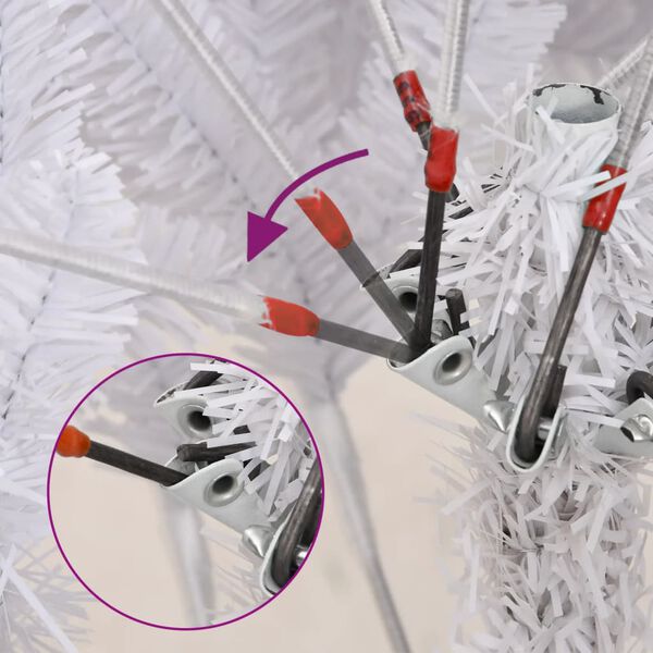 vidaXL Artificial Hinged Christmas Tree with Flocked Snow 240 cm