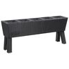 vidaXL Garden Raised Bed with Legs and 5 Pots 118x25x50 cm Poly Rattan Black