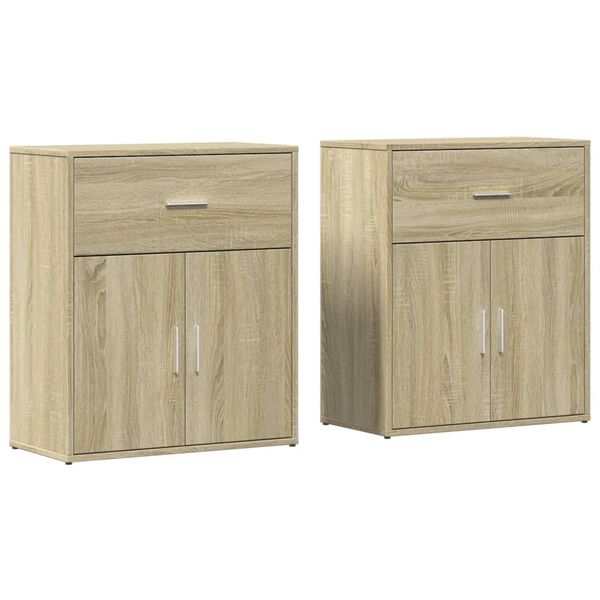 vidaXL Sideboards 2 pcs Sonoma Oak 60x31x70 cm Engineered Wood