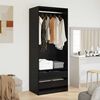vidaXL Wardrobe with Drawer Black Oak 80 x 50 x 200 cm Engineered Wood