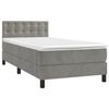 vidaXL Box Spring Bed with Mattress Light Grey 90x190 cm Velvet