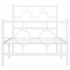 vidaXL Metal Bed Frame without Mattress with Footboard White 75x190cm