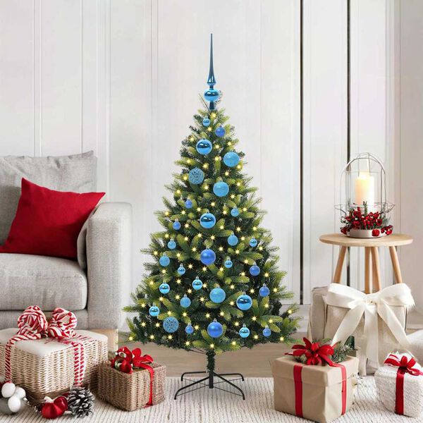 vidaXL Artificial Hinged Christmas Tree 150 LEDs Green 120 cm